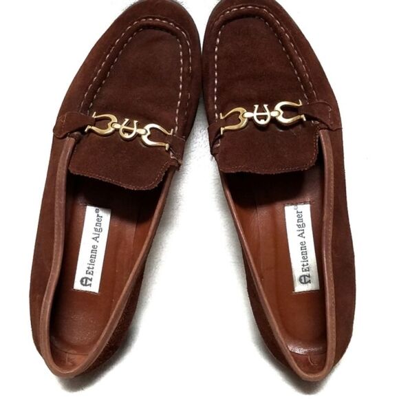 VINTAGE 80s Etienne Aigner Tulsa Suede Loafers 8.5 - Picture 6 of 10